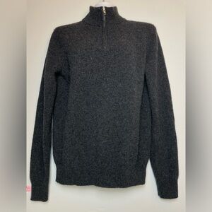 Quince Dark Grey Fuzzy 100% Cashmere Turtleneck Sweater Women Medium Stretch